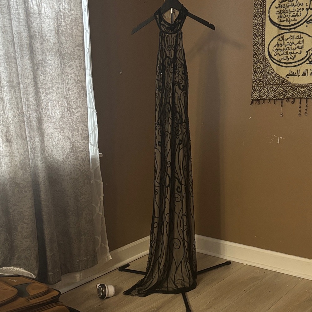 Windsor Black Sheer Backless Dress